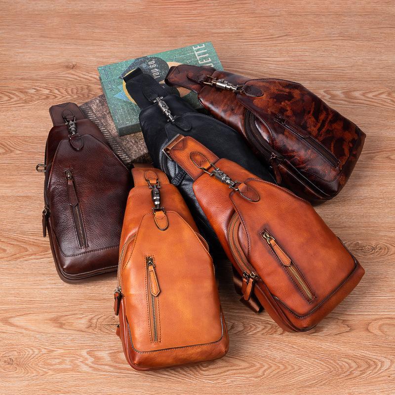 ヌメ革 ボディバッグ 大容量 メンズ ショルダーバッグ 斜めがけ ビジネス バッグ 職人り手染め iPad収納 ARBB-1639