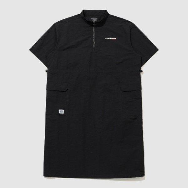 ショートパンツ VQA UR122COP31-BLK リネンライク ハーフジップ ウーマン ワンピース / BLACK
