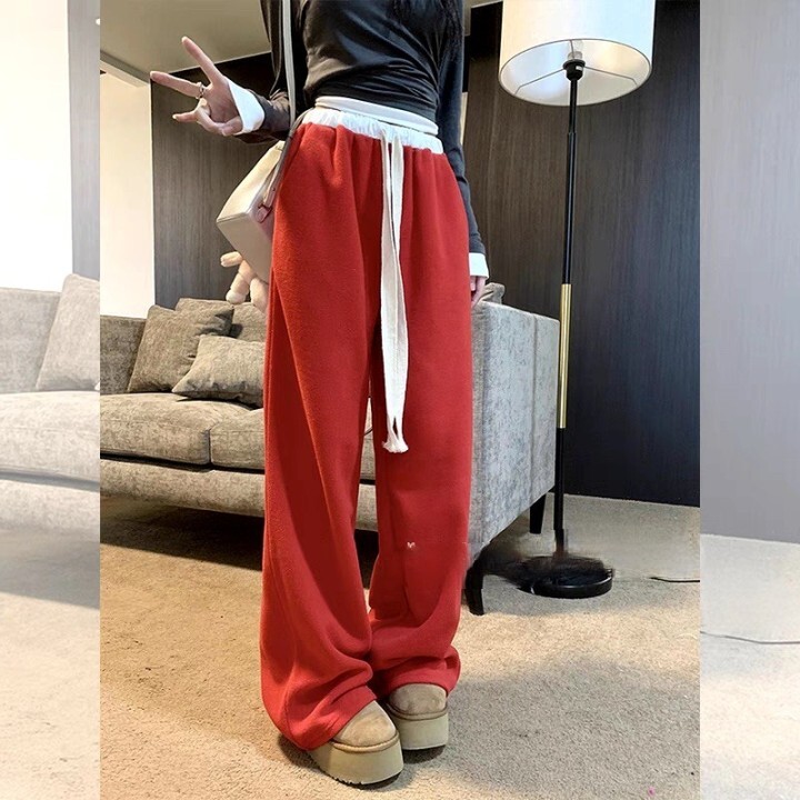 レディース パンツ ボトムス ストレートパンツ ロングパンツ フルレングス ストリート ハイウエスト ドロスト ヴィンテージ アメカジ 大人可愛い シンプル カジュアル こなれ感 ラフ メンズライクその他 パンツ