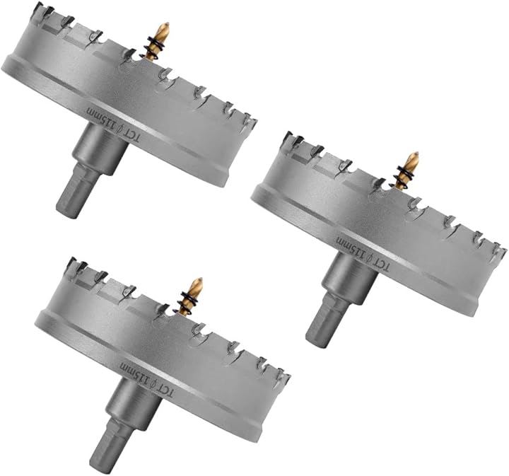 互換品現役電気工事士・大工推薦＆監修超硬 ステンレス ホールソー 穴あけ 電動ドリル ホルソー ホールカッター(115mm)