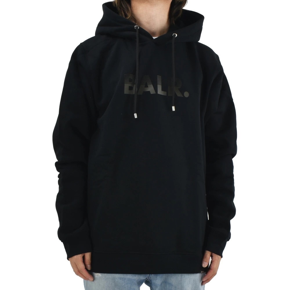 ボーラー パーカー メンズ フーディー プルオーバーパーカー ロゴプリント ブラック 黒 BALR. OLAF STRAIGHT HALF TRACK HOODIE【b12611099blk】