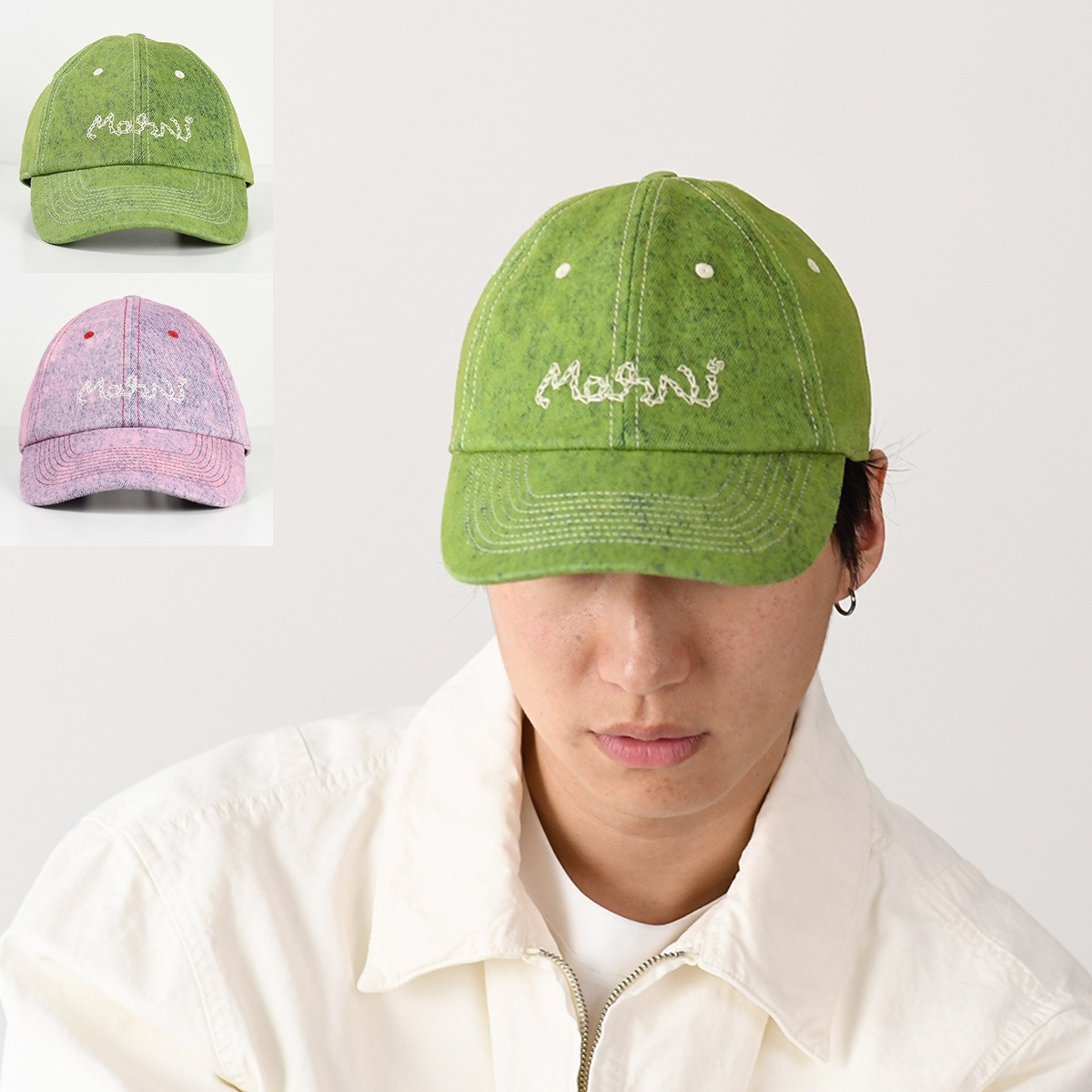 キャップ 帽子 デニムキャップ CLMC0091S0 USCV96 メンズ ユニセックス ピンク グリーン デニム ベースボールキャップ