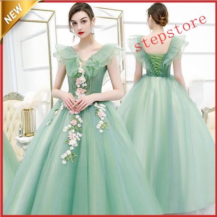 ウェディングドレス二次会 結婚式 ロングカラードレスフォマールドレス カラードレス 発表会 演奏会 成人式 演出ドレス 舞台ステージ衣装２枚