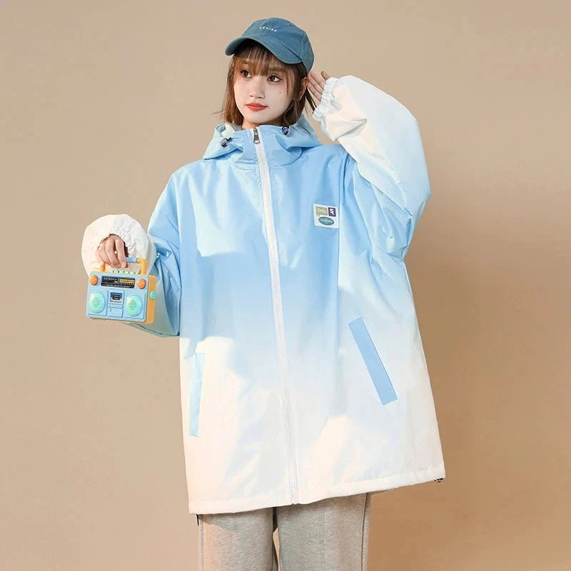 韓国ファッション グラデーション カジュアル 野球服 春秋 ニッチデザイン ジャケット カジュアル レディース トップス