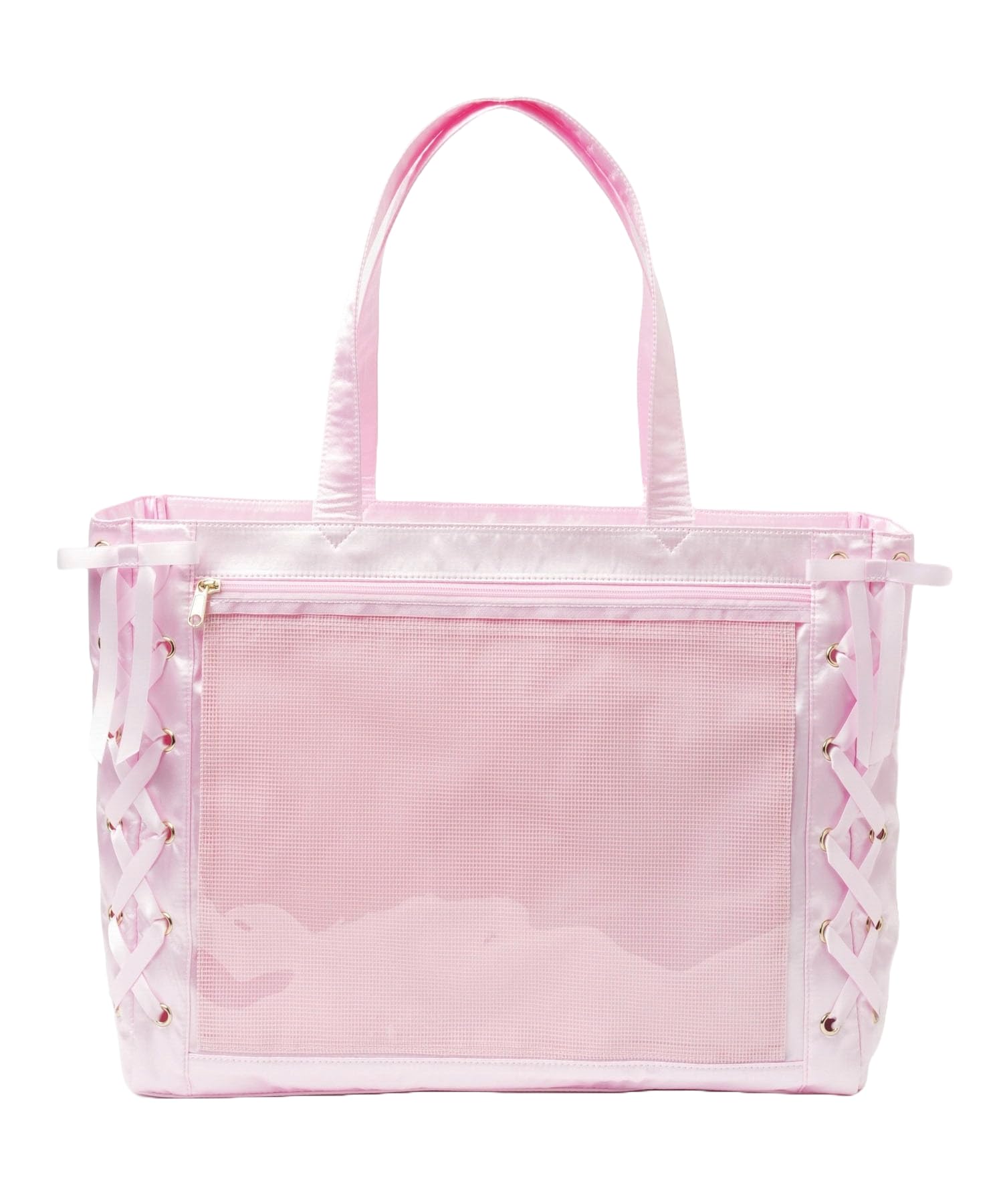 [ウィゴー] 痛バッグ 痛バ 【Lサイズ】 レースアップ トートバッグ バッグ デコバッグ 鞄 A3 A4 クリアバッグ クリア 推し活 推し活グッズ 推し活バッグ ライブ イベント 春 夏 秋 冬