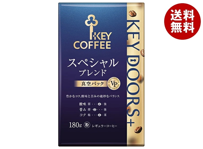 キーコーヒー VP(真空パック) KEY DOORS+ スペシャルブレンド(粉) 180g×6袋入×(2ケース)