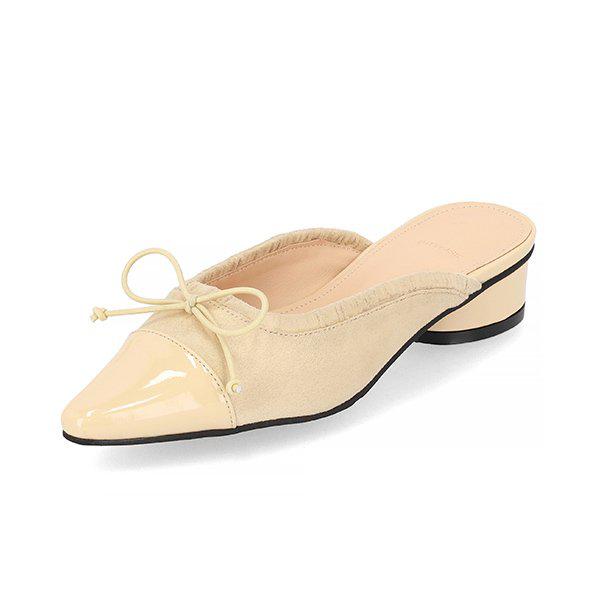 [シークレット特価] インテンス 女性 トーキャップ ポイント スエード リボン ミュール 2.5cm LCWO16I226