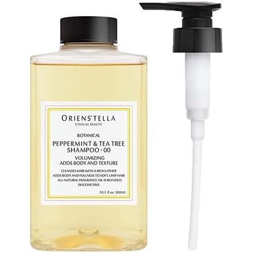 オリエンステラ ペパーミント&ティーツリー シャンプー 00 300ml ポンプ付き ペパーミント ティツリーの香り 日本製 ORIENSTELLA オーガニ とまる 良い香り おしゃれボトル ギフト