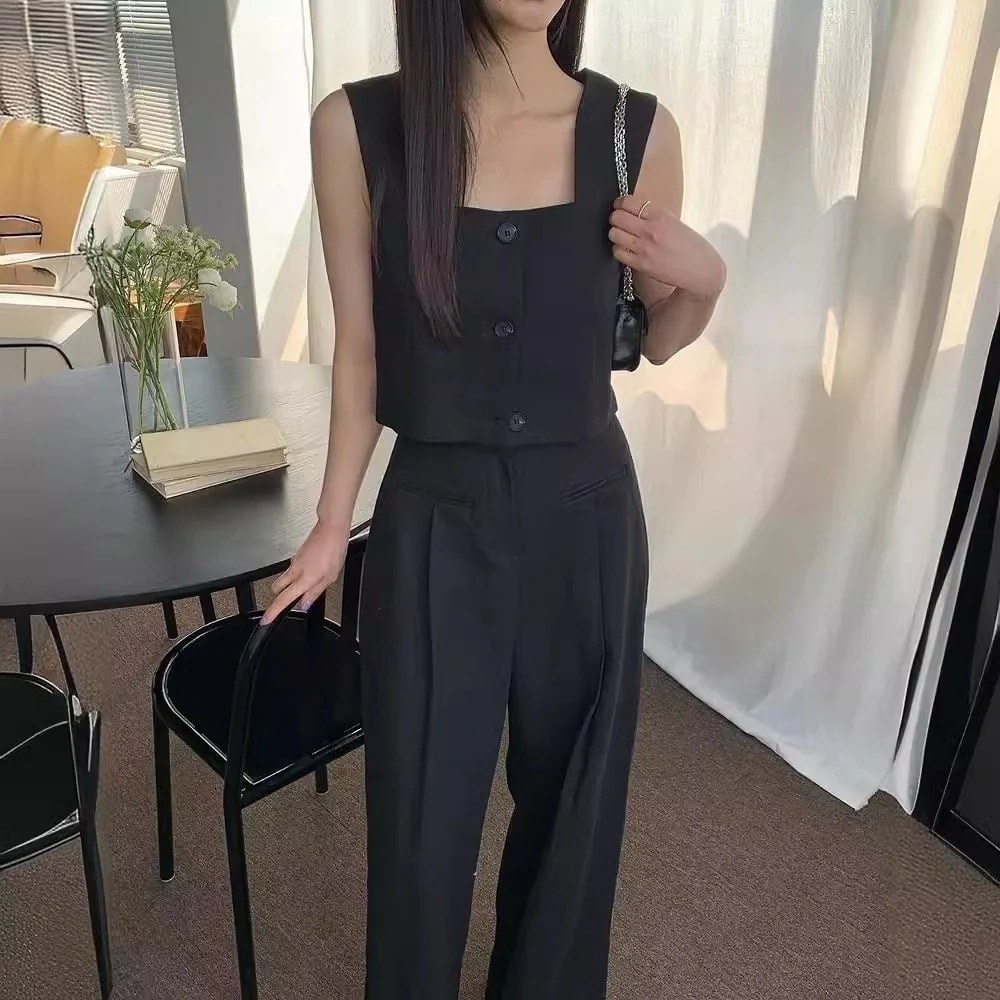 ファッション レディースセットアップ パンツスーツ夏薄手 ハイウ レディース スーツ ワイドパンツ（r5kww）