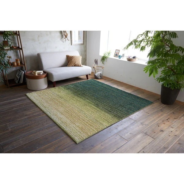 スミノエ 防炎 防ダニ ラグ オンブレー 130×190cm グリーン メーカー直送