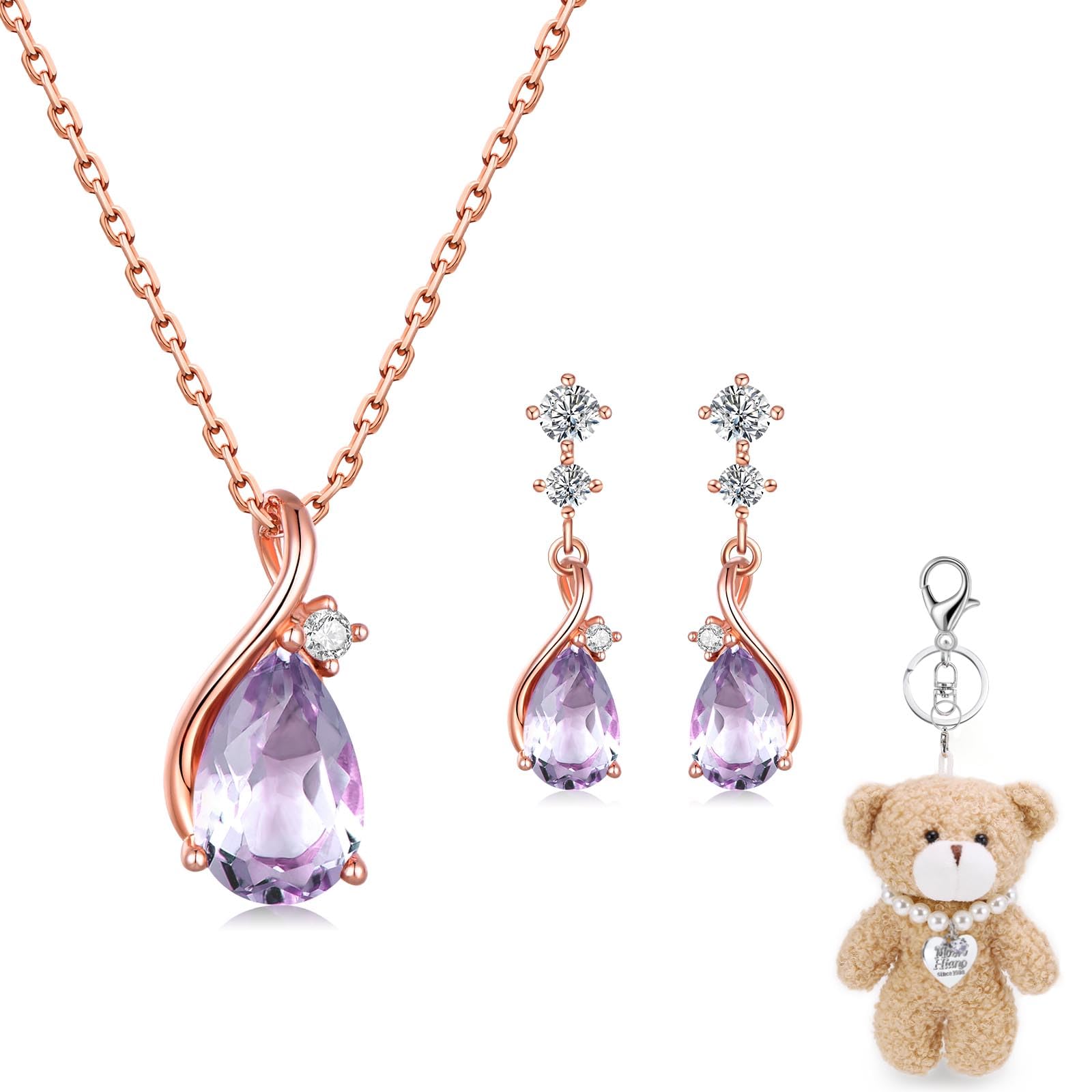 FH.bird ガーネットネックレス レディース ピアスセット 人気 シンプル 1月誕生石 無限元素「ラブストーン」 シルバー925 金属アレルギー対応ネックレス 大粒のです パーティー 成人式 プレ