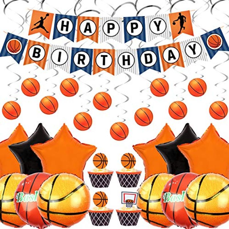 新作モデル  バースデー バスケットボール 子供 男の子 オレンジ 飾り付け 誕生日 パーティー バスケットボールバルーン デコレーション スポーツ その他