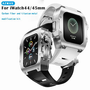 納期1~3週間程：Apple Watch用カーボンファイバーストラップ,新品,ラグジュアリー,s9,8, 7, 6, 5, 4,se,44mm, 45mm