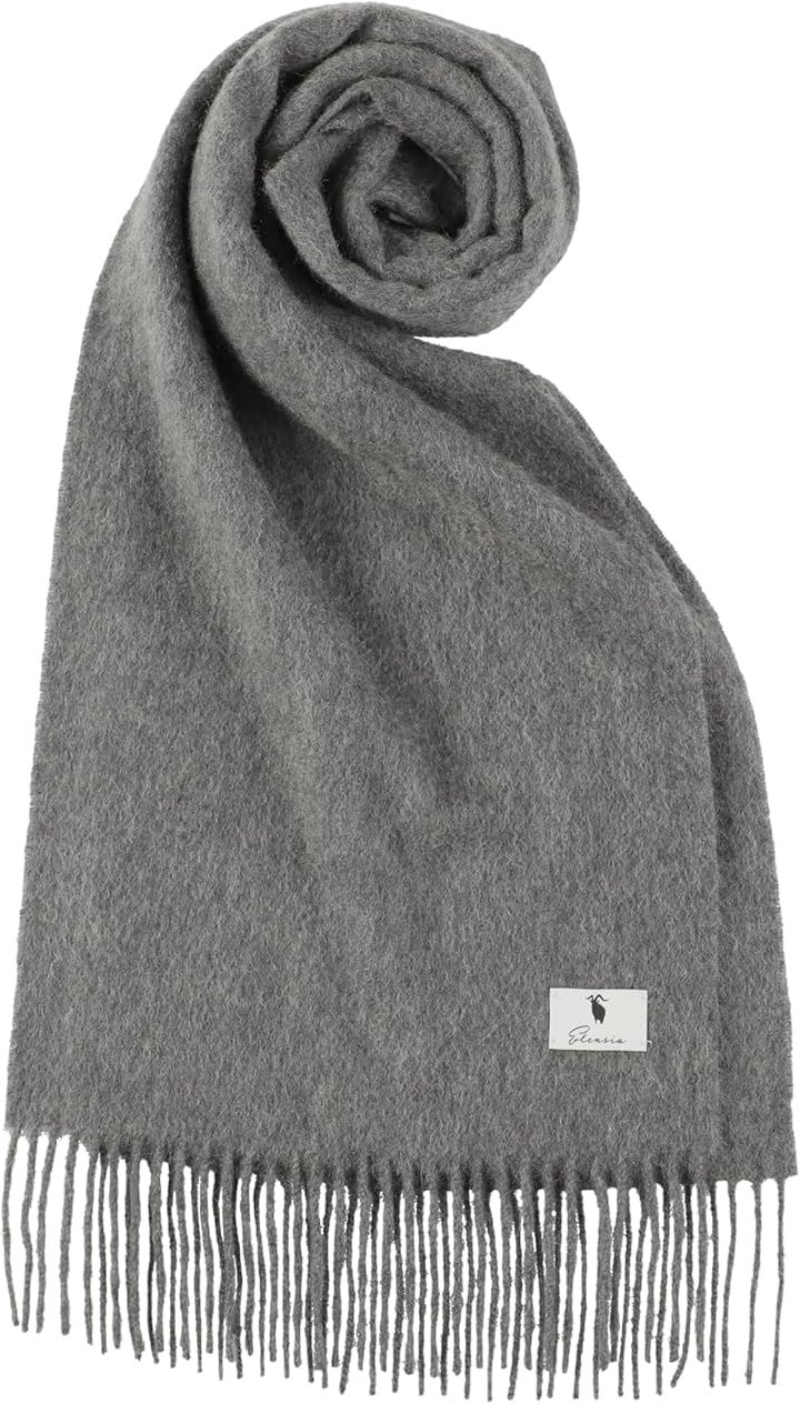 エレンシア カシミヤ １００％ マフラー レディース メンズ 無地 全９色( チャコール)