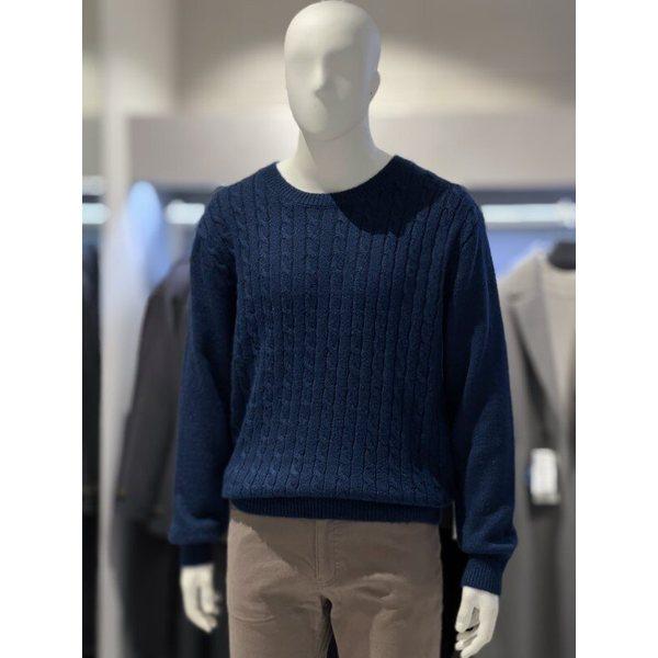 ブルー 꽈배기 ラウンドネック 基本핏 カジュアル ビジネス ニット Tシャツ 6,099円