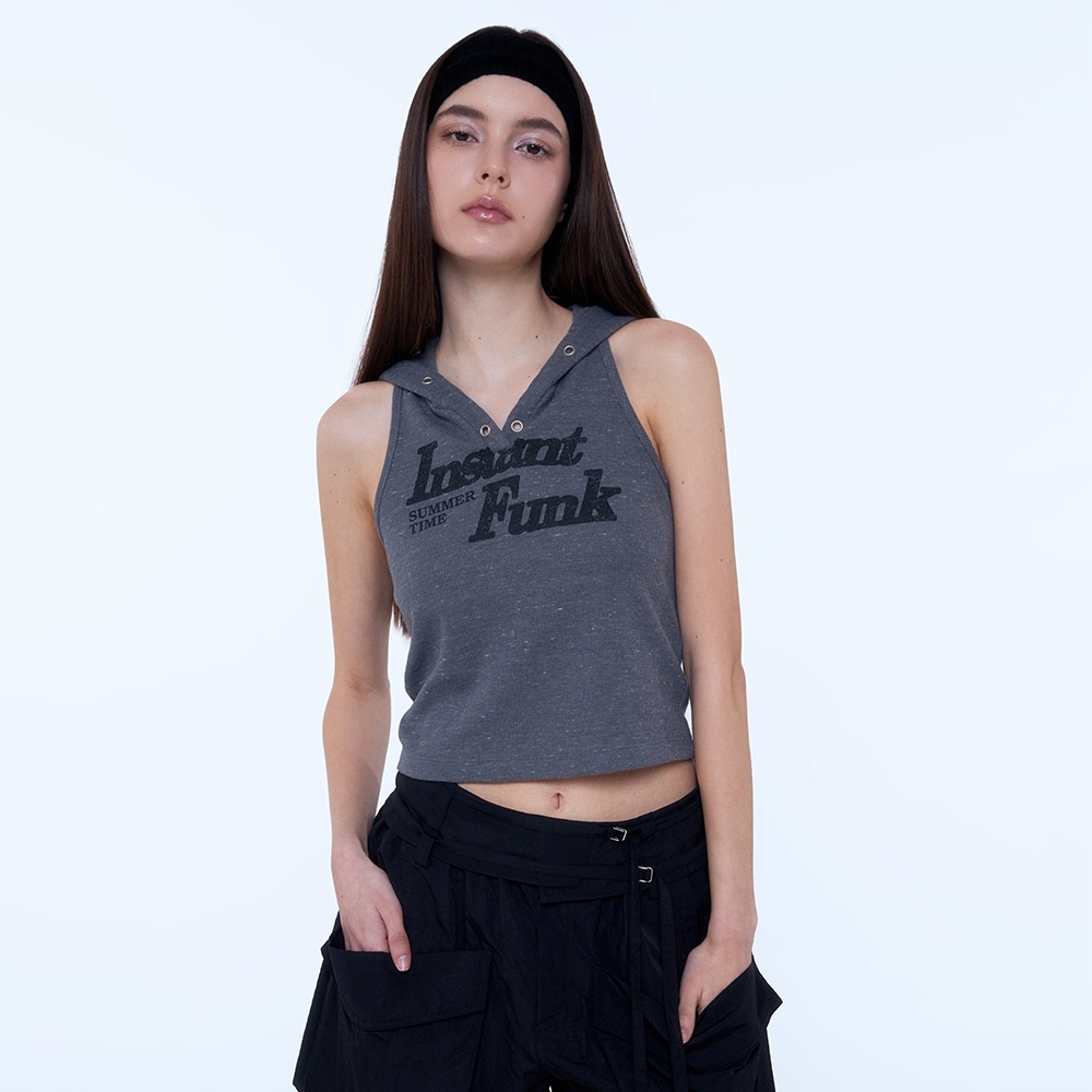 HOODED SLEEVELESS - DARK GREY