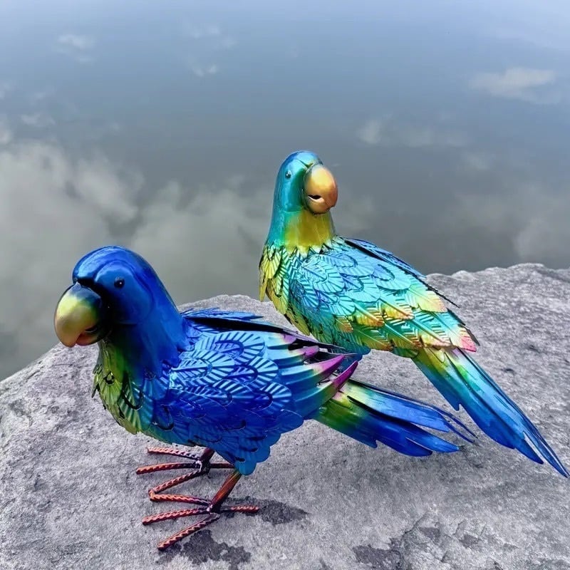 ガーデンオーナメント オブジェ 青い鳥 置物 庭 屋外 モニュメント デコレーション 芝生 木 ガレージ おしゃれ かわいい