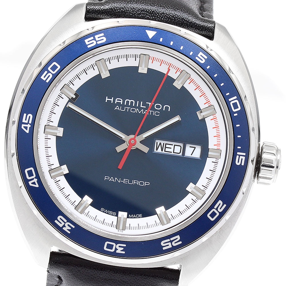 ハミルトン HAMILTON H354050 パンユーロ デイデイト 自動巻き メンズ 良品 保証書付き_893988【中古】