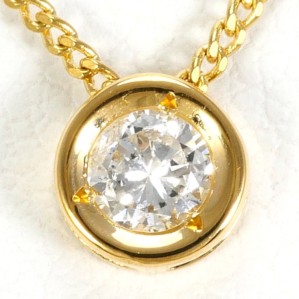 K18 18金 YG イエローゴールド ネックレス ダイヤ 0.14 約40cm ジュエリー 中古 33,040円