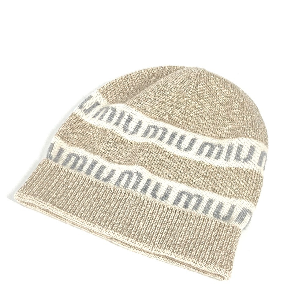 ニット帽 5HC286 ロゴ ビーニー 帽子 ニット帽 ニットキャップ ウール/カシミヤ ホワイト