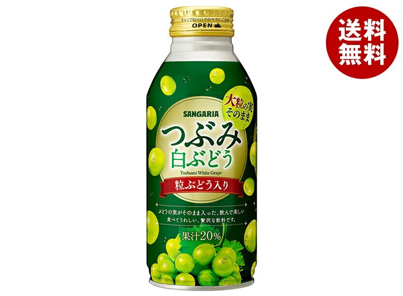 サンガリア つぶみ 白ぶどう 380gボトル缶×24本入×(2ケース)