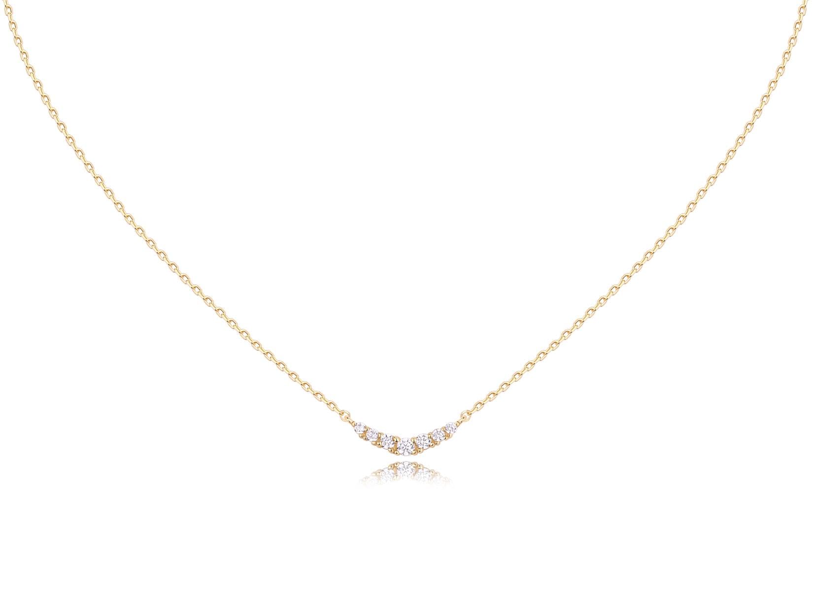 [lady like] レディライク］シルバー925 V ライン ダイヤ スマイル ネックレス GP