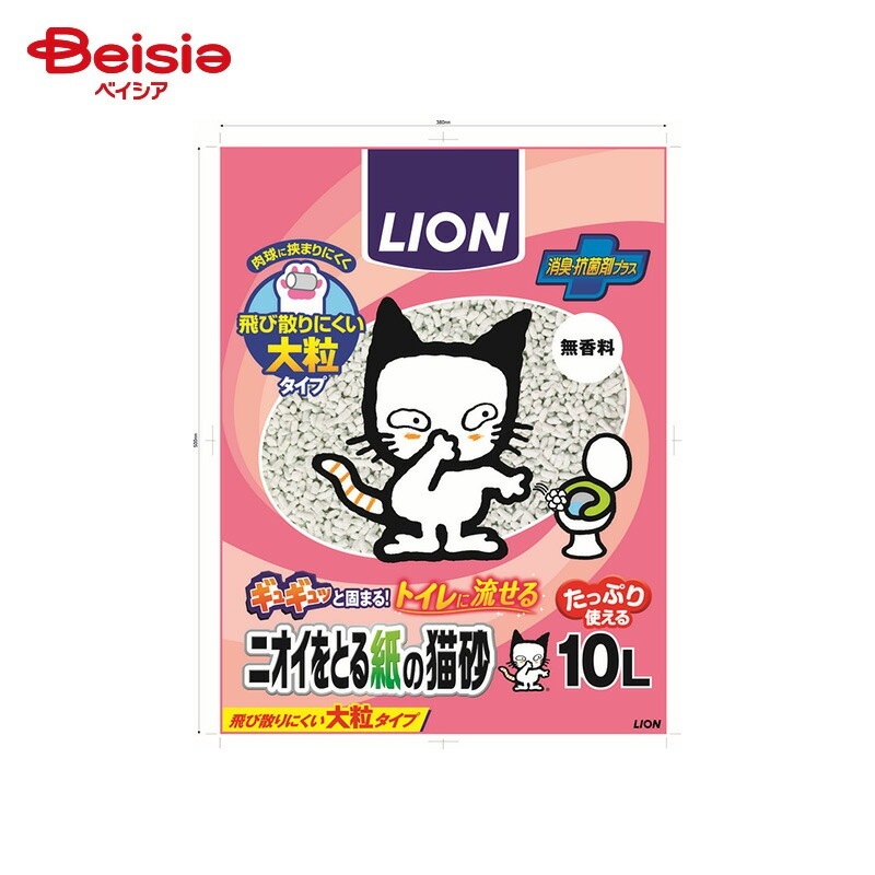 ライオンペット ニオイをとる紙の猫砂10L×5個 ペット