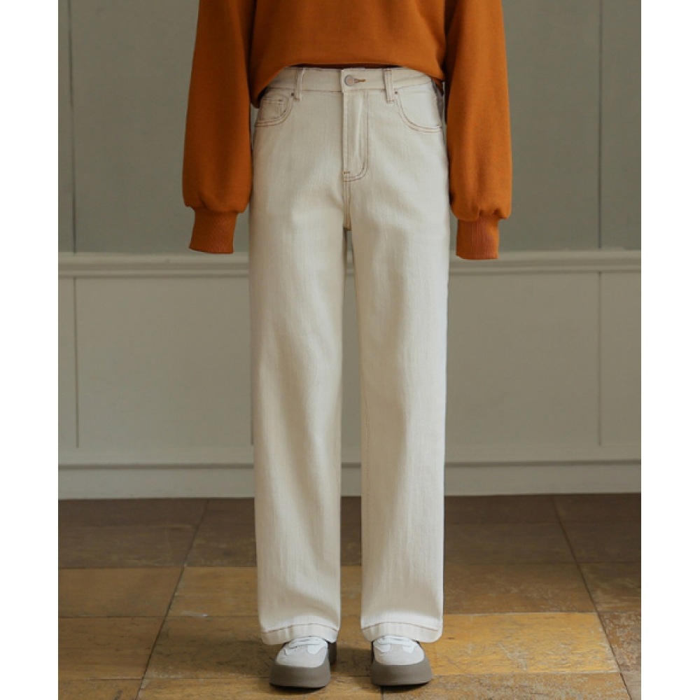 フレンチシックマクリーンストレートフィットコットンパンツ