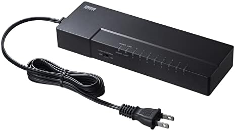 サンワサプライ ギガビット対応 タップ型スイッチングハブ（8ポート・マグネット付き） LAN-GIGAT803BK