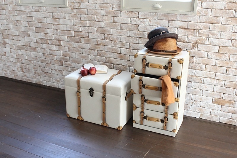 チェスト タンス レザー レトロ アンティーク おしゃれ 引き出し 収納 リビングチェスト 完成品 収納家具 収納チェスト たんす