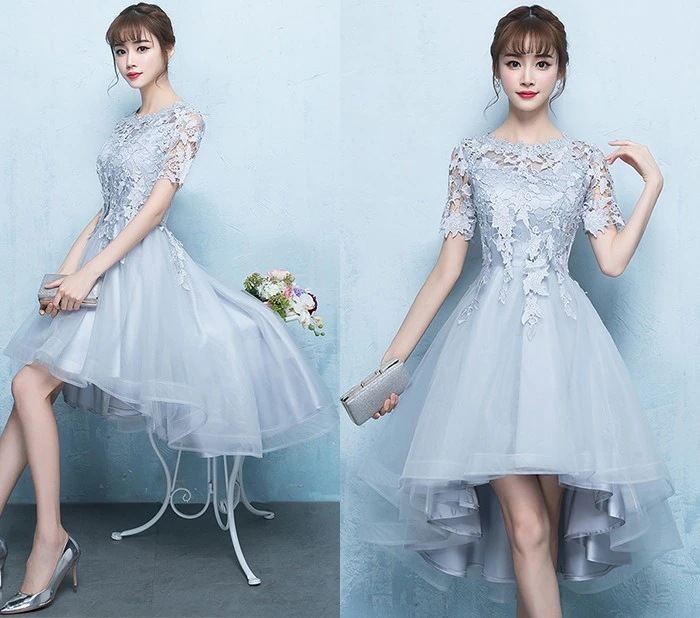 ウェディングドレス ブライズメイドドレス 編み上げ お揃いドレス 不規則 フォーマルドレス パーティ