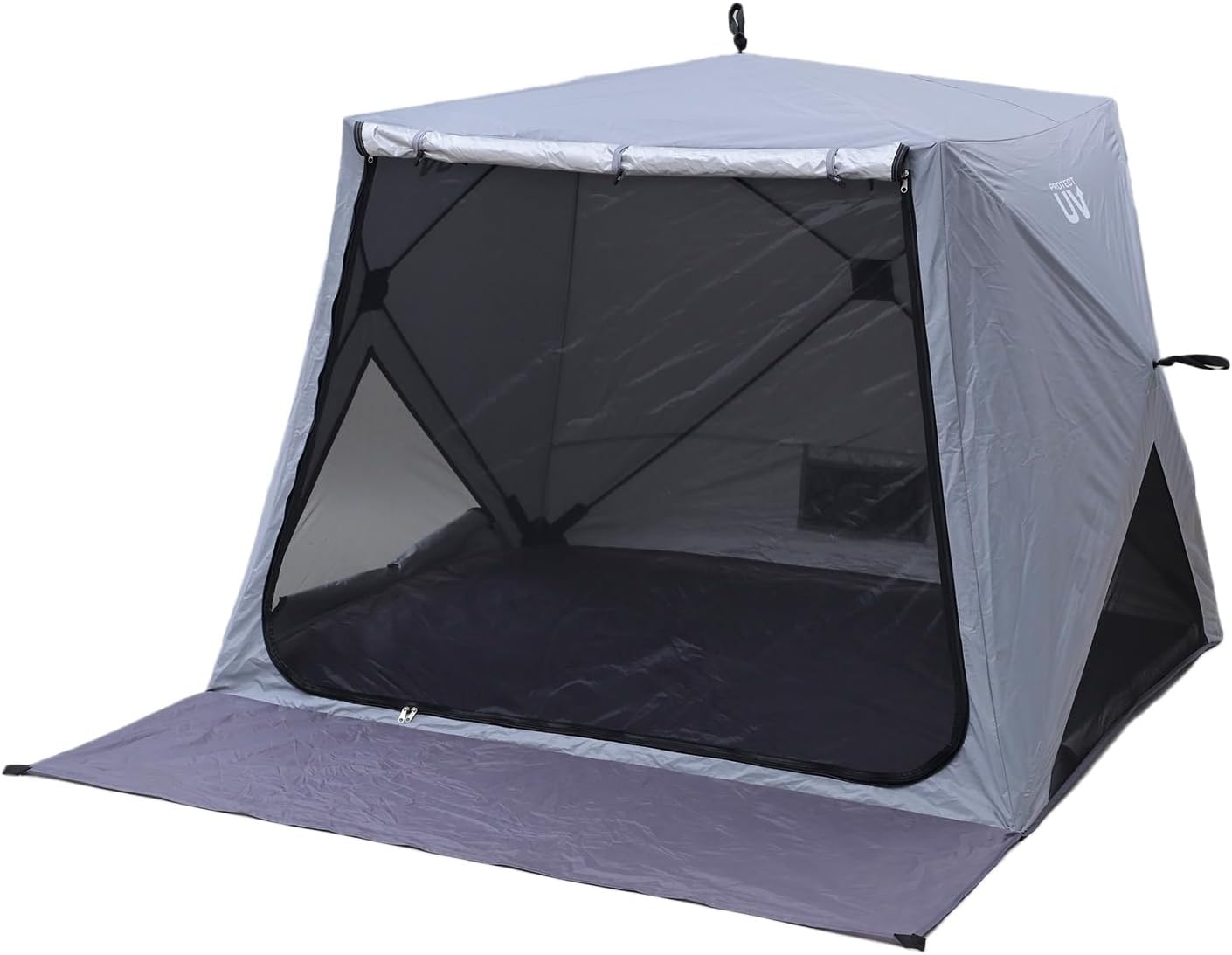 [キャンパーズコレクション 山善] 傘みたいに広げるだけ パッとサッとテント ワイド フルクローズ メッシュ 4-5人用 簡単設置 ポップアップテント アッシュグレー PATCW-150(AG)