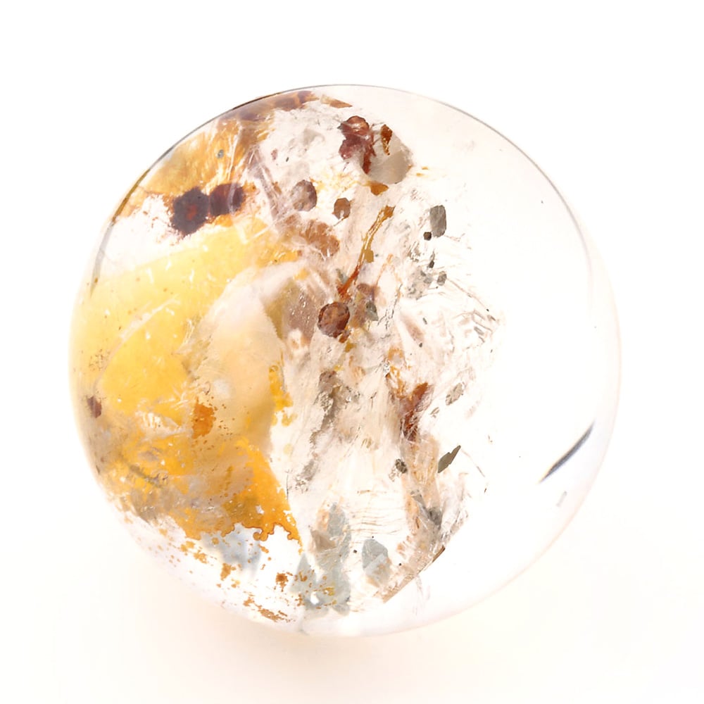 「1点もの 現品」 1粒売り 天然 オーラクォーツ ブラジル産 14mm パワーストーン バラ売り 天然石 パワーストーン ばら売り ビーズ 穴あき 1玉売り アクセサリー パー zz000122-j