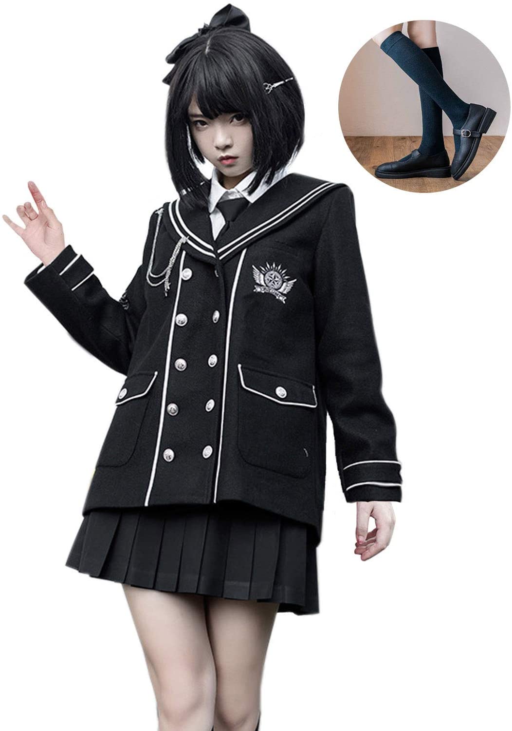森ガール ロリータ プリーツ スカート ブラウス 女装服 ゴシック ドレス女装服