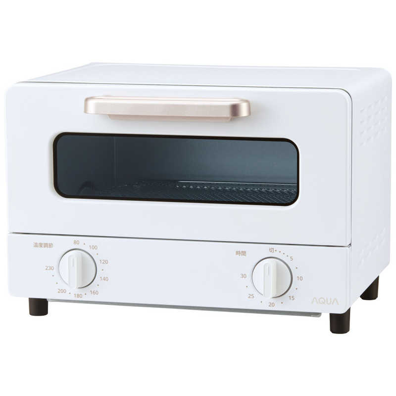アクア　AQUA　オーブントースター AQUA 1400W/食パン2枚 ホワイト　AQT-CG12T-W