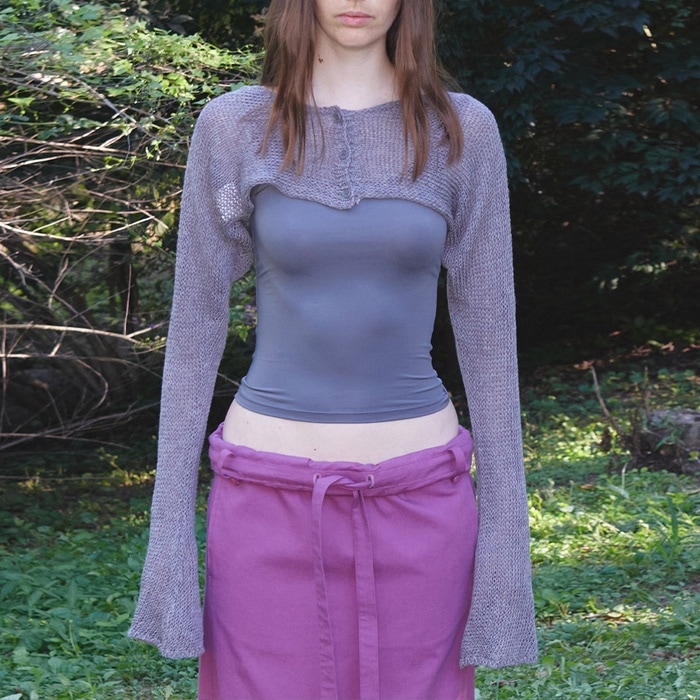 【OPEN Yy】 CROPPED BOLERO CARDIGAN : 2COLOR