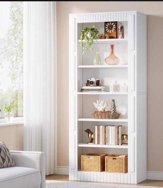 2025 モダン デザイン 本棚フロアタイプ オープン　収納棚 6 段階エレガント ミニマリスト 本棚 リビング ルーム キャビネット 家具装飾用 27,815円