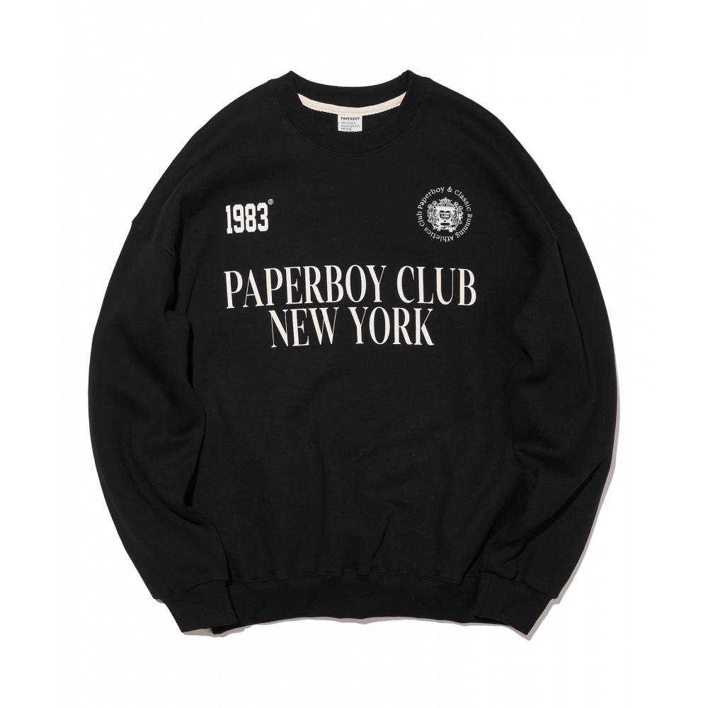 PAPERBOYスポーツクラブスウェットシャツ - ブラック