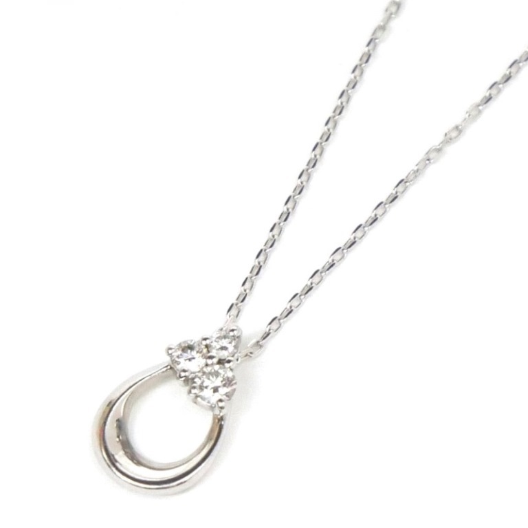 STARJEWERY 18金 ダイヤモンドネックレス 0.06ct /ホワイトゴールド/K18WG 【中古】(64176)