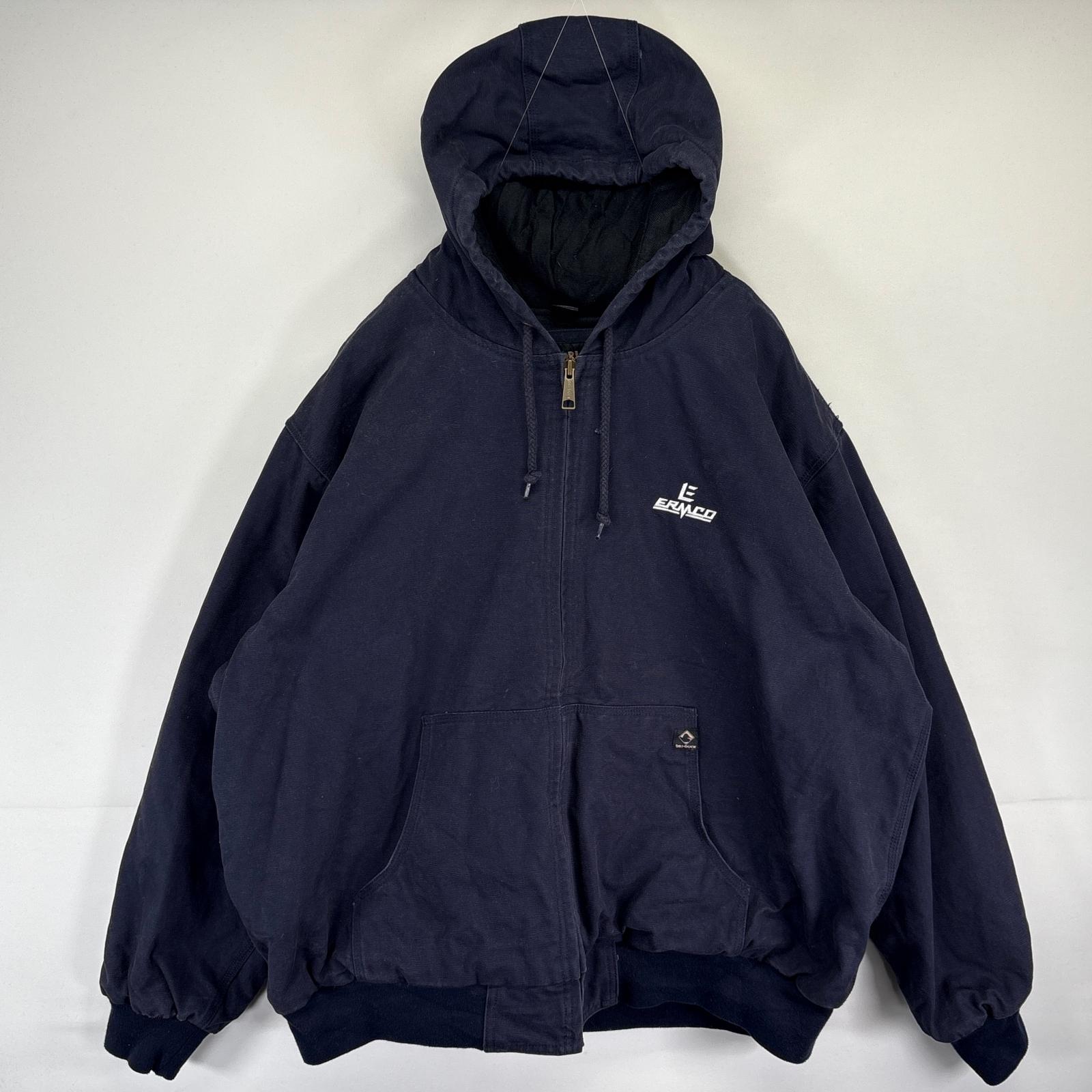 古着 DRIDUCK ダック ワークジャケット パーカー アクティブジャケットタイプ 中綿 フルジップ 2XL ネイビー メンズ