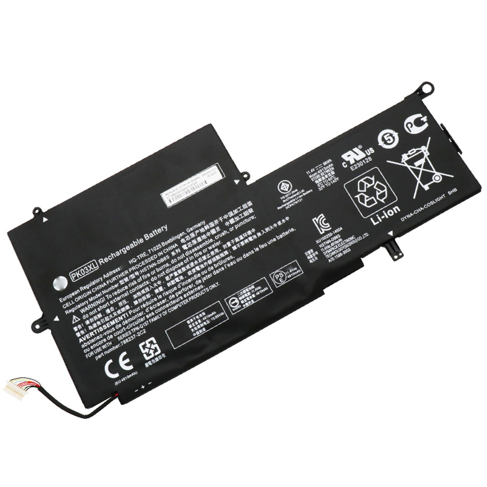 PK03XL 電池・HPノートパソコン互換 Spectre Pro X360 G1 G2 TPN-Q157 HSTNN-DB6S PK03XL 56Wh/8410mAh 交換用のバッテリー dc909