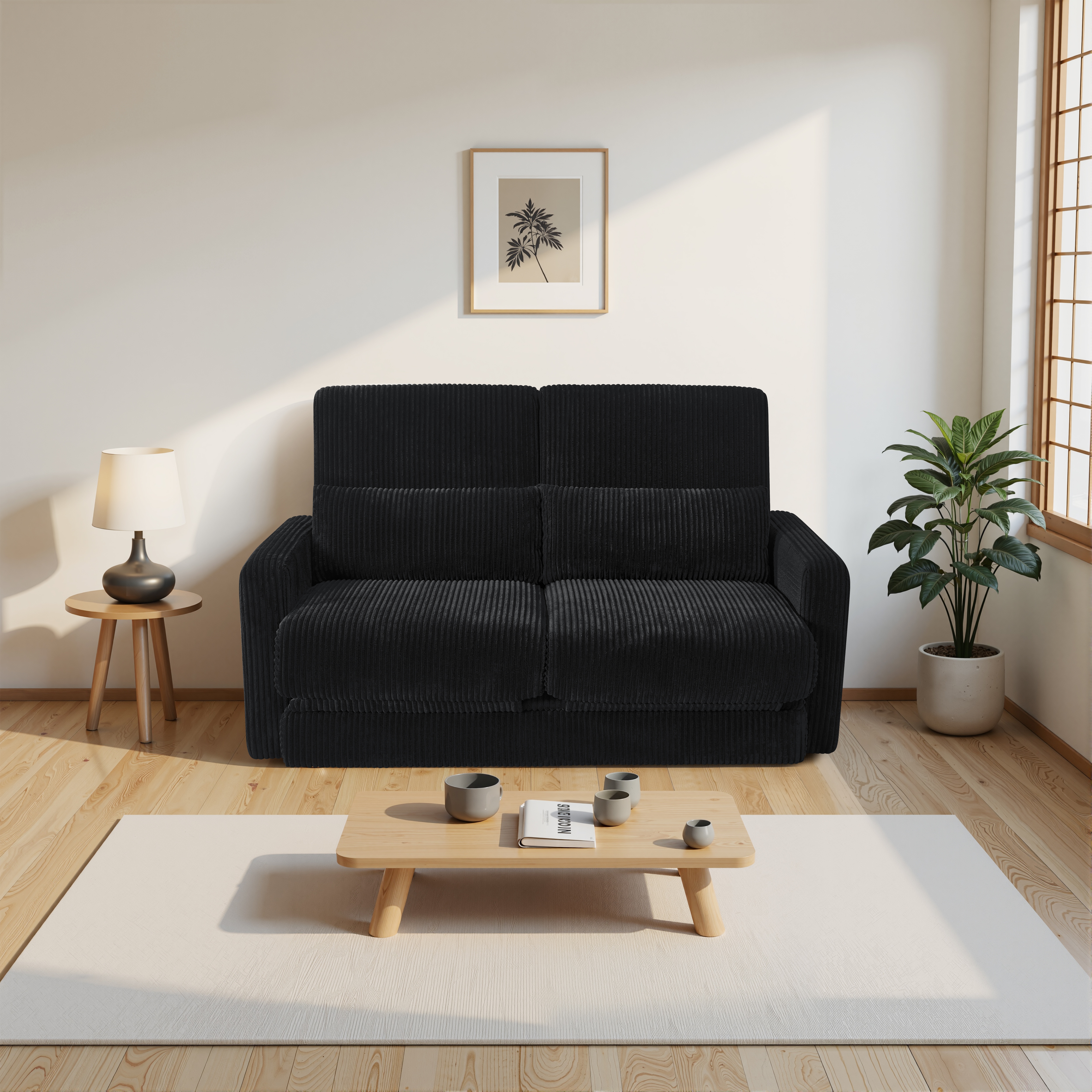 【国内出荷は送.料.無.料】多機能ソファー ベッド 幅117cm 収納付き 小規模住宅対応 展開可能 ソファー兼用2064