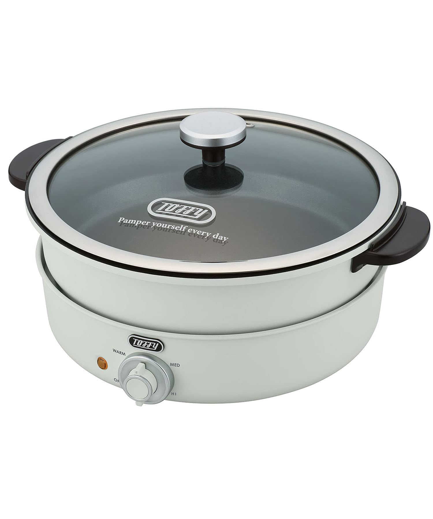 【Toffy/トフィー】 電気グリル鍋 K-HP2 たこ焼きプレート 3WAY 煮る 焼く 炊く 蒸す 3.5L 1200W高火力 2色鍋 チーズフォンデュ レトロ アッシュホワイト K-HP2-AW