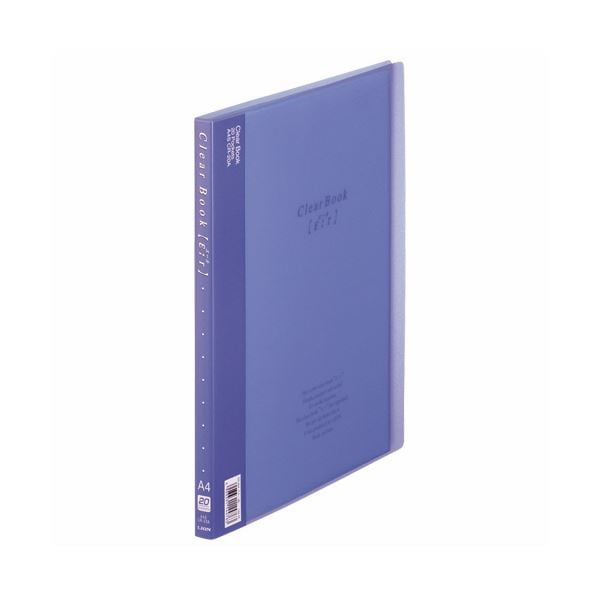 （まとめ）ライオン事務器 クリアーブック(エール)A4タテ 20ポケット 背幅14mm ブルー CR-20A 1冊 (×10セット)