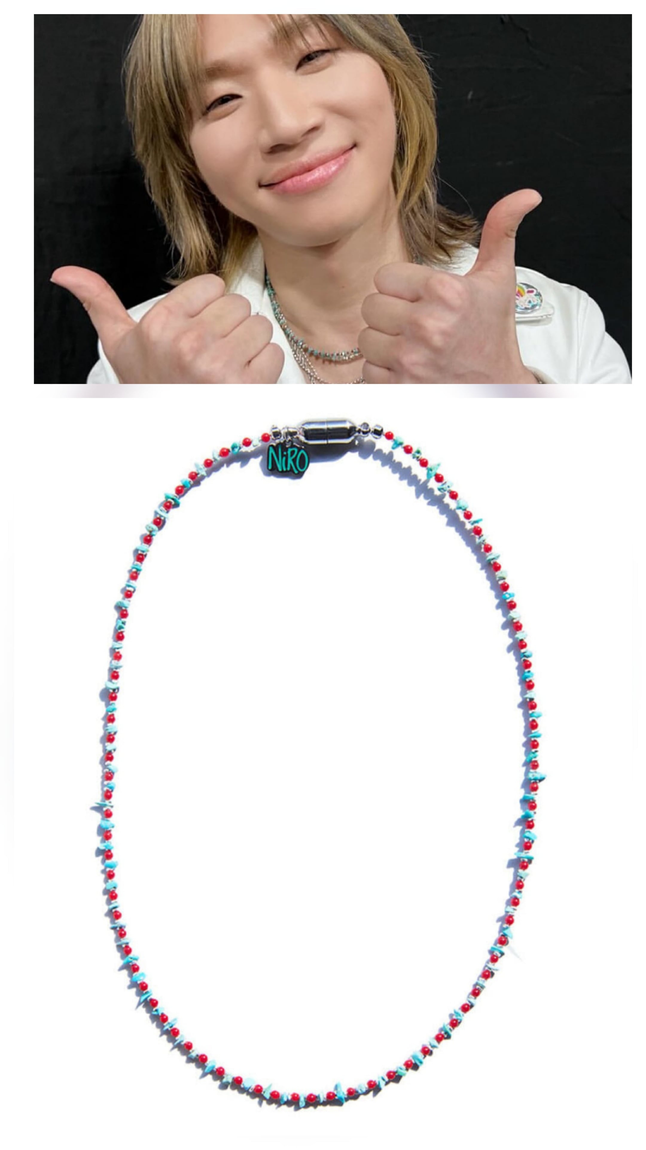 Niro serendipity/BigBang Daesung wear/CAREN SiLVER CORAL NECKLACE #119