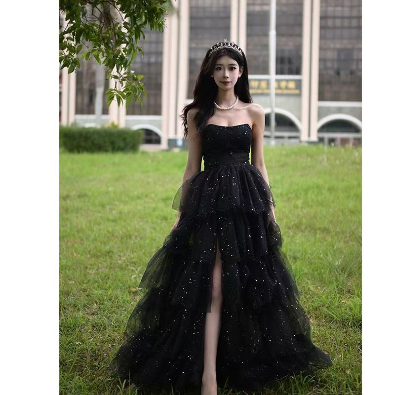 パーティードレス ウェディングドレス 新作 黒 高級感 ロングワンピース 結婚式 花嫁 成人式 お呼ばれ ウェディング 演奏会 二次会 前撮り ワンピース ロングドレス