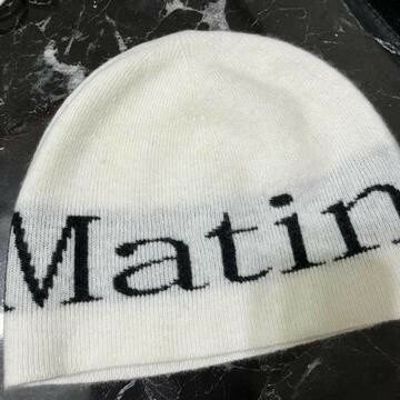 Matin ロゴ入り ニット帽 ホワイト Matin kim ロゴ入りニット帽 ホワイトピンク - メルカリ