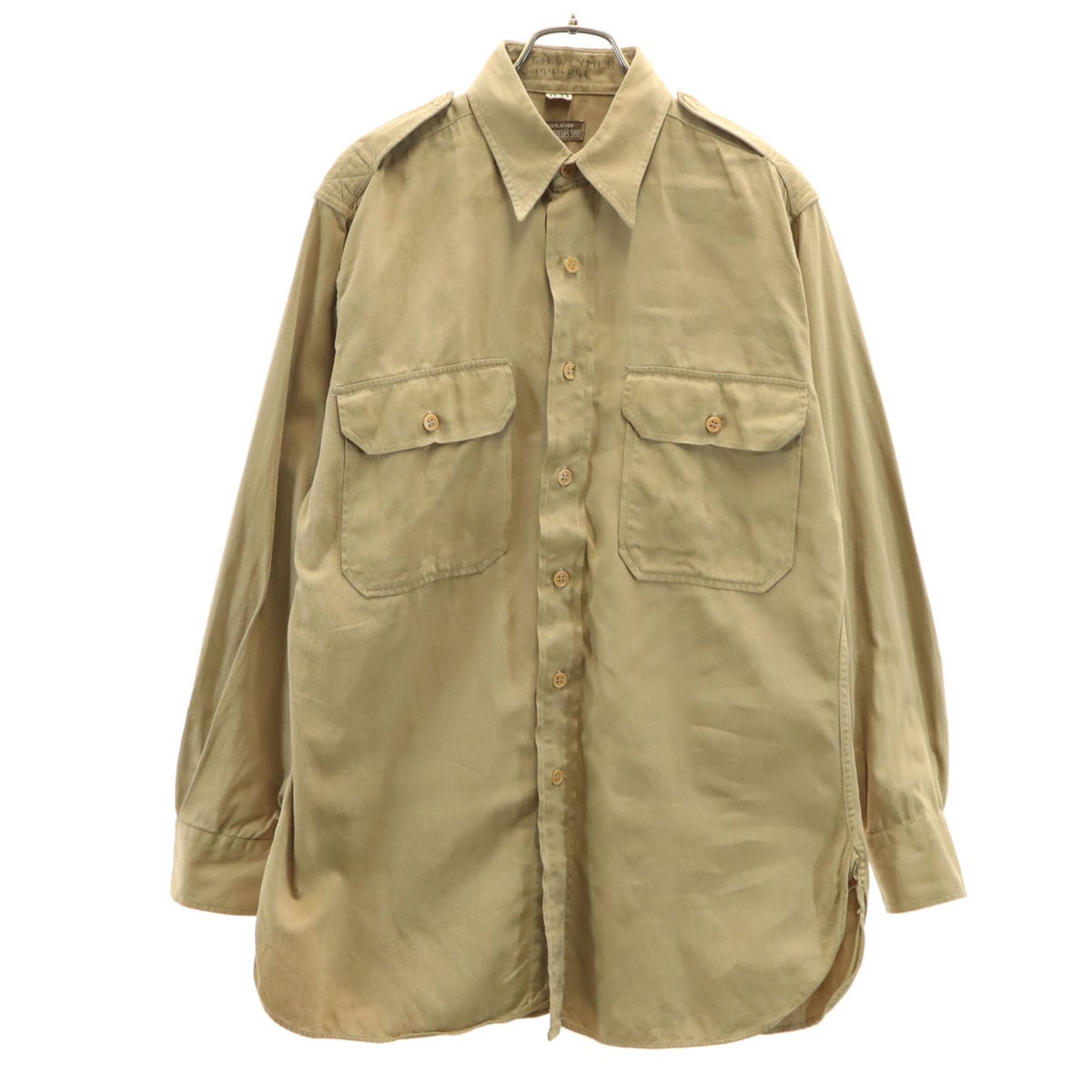 US ARMY アメリカ軍 40s WW2 ヴィンテージ 長袖 陸軍将校 ミリタリーシャツ 15-33 カーキ メンズ 古着