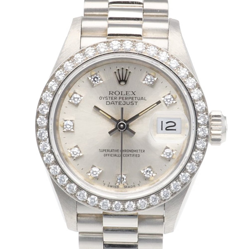 ロレックス デイトジャスト オイスターパーペチュアル 腕時計 Ptプラチナ 69136G 自動巻き 1年保証 ROLEX 中古