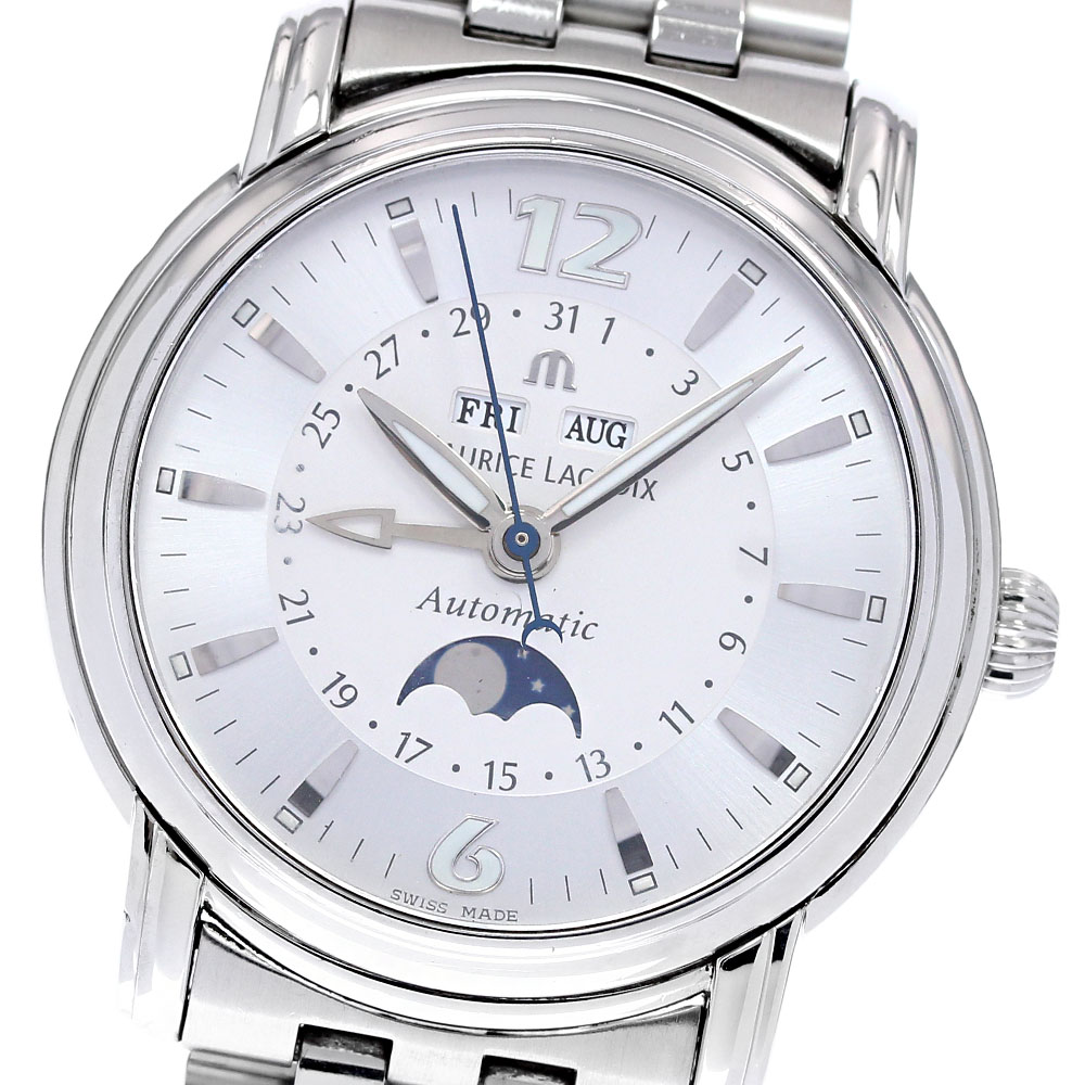 モーリス・ラクロア Maurice Lacroix MP6347 マスターピース ムーンフェイズ トリプルカレンダー 自動巻き メンズ 良品 _821636【中古】